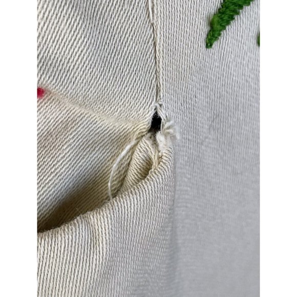 Vintage 1970s Cotton Wrap Skirt Embroidered Pink Flowers Sz M - Picture 8 of 12